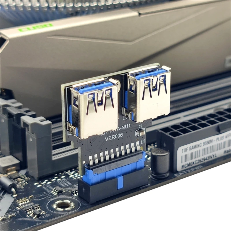 Фото USB 3,0 19, 20-контактный разъем «Мама» на двойной USB 3,0 A «Мама», конвертер, аксессуары для материнской платы ПК №3