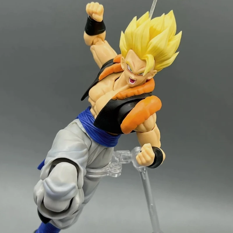Фото 2025 Новая горячая распродажа, высокое качество, в наличии, фигурка Gogeta Dragon Ball Z Shf Gogeta Super Saiyan Trunks, экшн-игрушки, подарки №3
