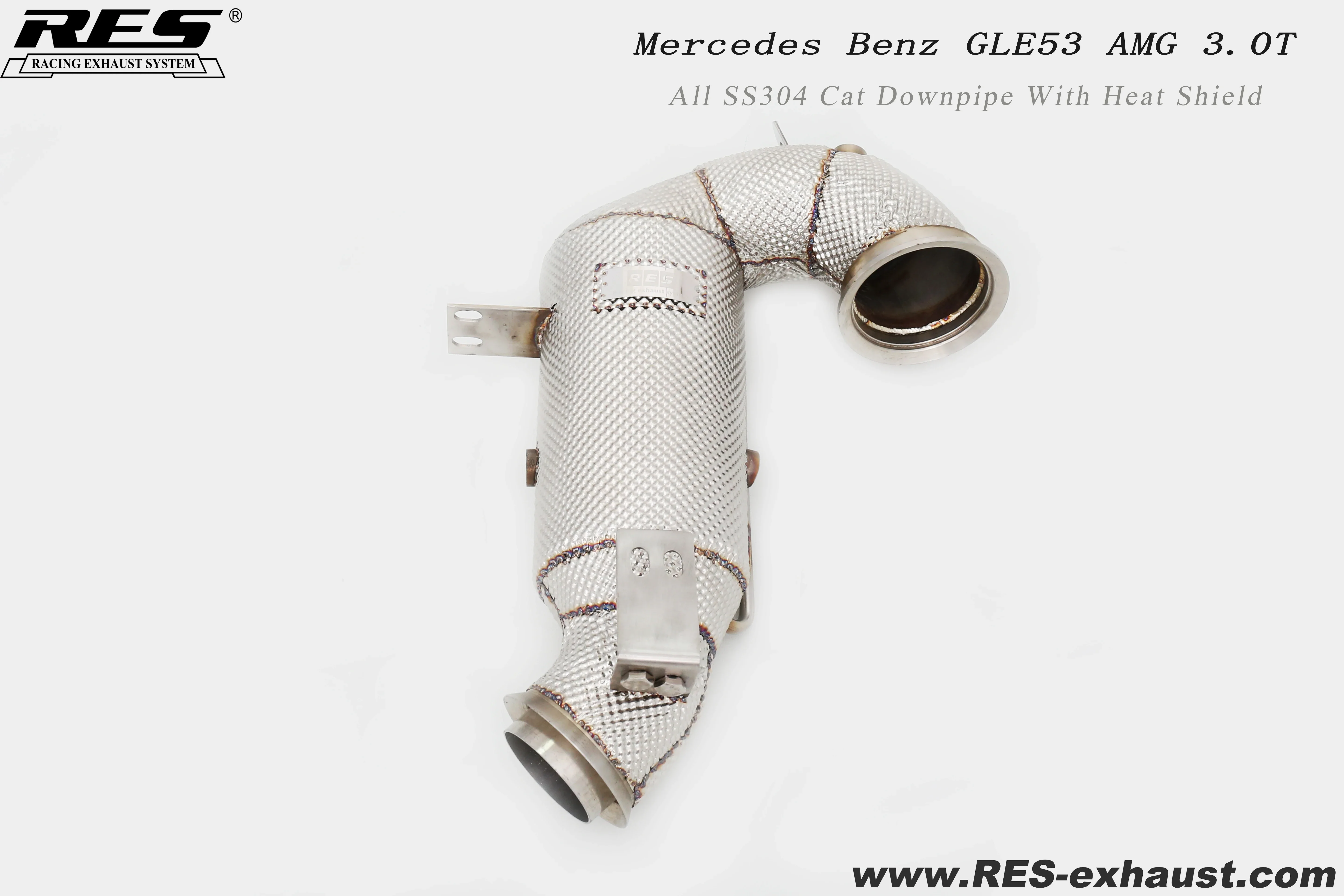 Фото Гоночный глушитель, выхлопная труба для Mercedes-Benz GLE53 AMG W167 3,0T M157, высокопроизводительная выхлопная труба с теплозащитным экраном №4