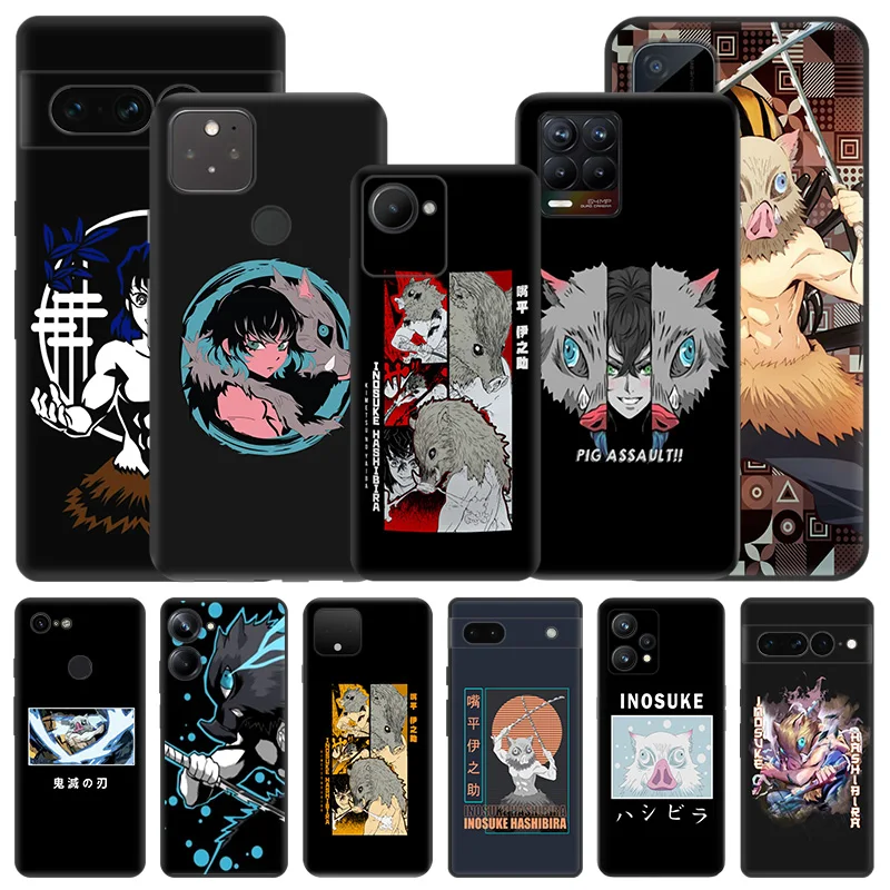 Мягкие чехлы для телефонов Pixel 8a 7a 6a 7 6 8 Hashibira Inosuke Demon Slayer Honor X8b X9b X7b 70 90 X6 X7 X8 X9A Magic5, матовый чехол