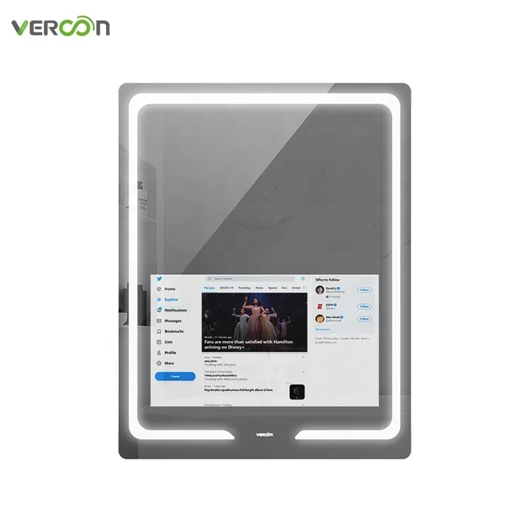 Мини-столик для макияжа Vercon, маленькое умное зеркало Magic со светодиодной подсветкой