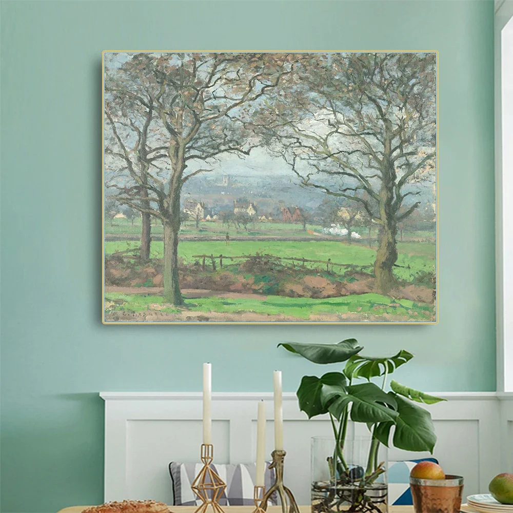 Фото Цитон Камилль Pissarro 《Near Sydenham Hill》холст Картина маслом Художественный постер Картина Современный Настенный Декор Домашнее Украшение Гостиной №2