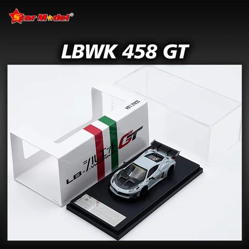 STAR 1:64 LBWK 458 GT Air Force Grey, литая под давлением диорама, модель автомобиля, коллекция игрушек