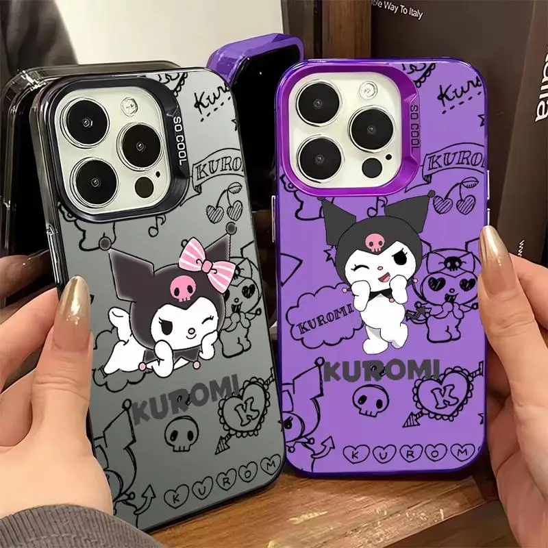 Мультяшный чехол для телефона Kuromi Melody для Apple iPhone 16 Pro 14 Pro 15 Pro Max 12 13 11 Pro Max 14 Plus, мягкий чехол для мобильного телефона