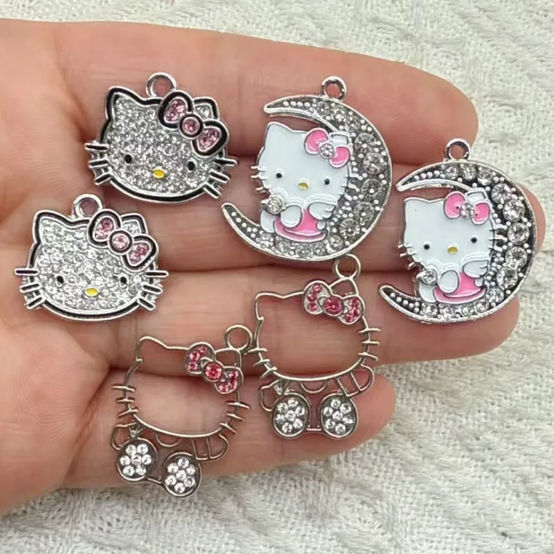 10 шт. посеребренный кристалл Kitty Cat подвеска-подвеска для изготовления ювелирных изделий браслет ожерелье аксессуары DIY ремесленные изделия