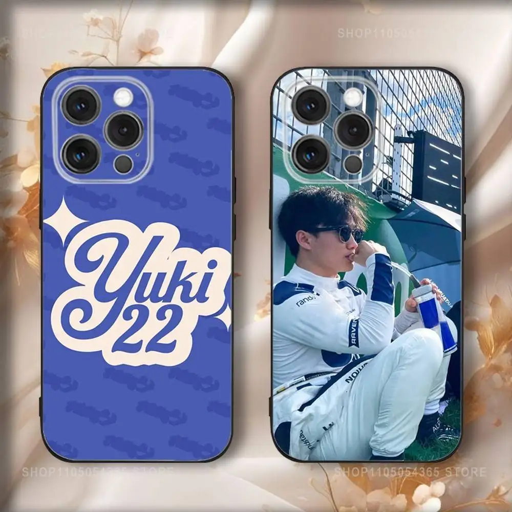 Y-Yuki Tsunodas 22 Phone Case For iPhone 17,16,15,14,13,12,11,Pro,Max,Plus,Air,X,XS,XR,SE,8,7,Mini,Soft Black Funda