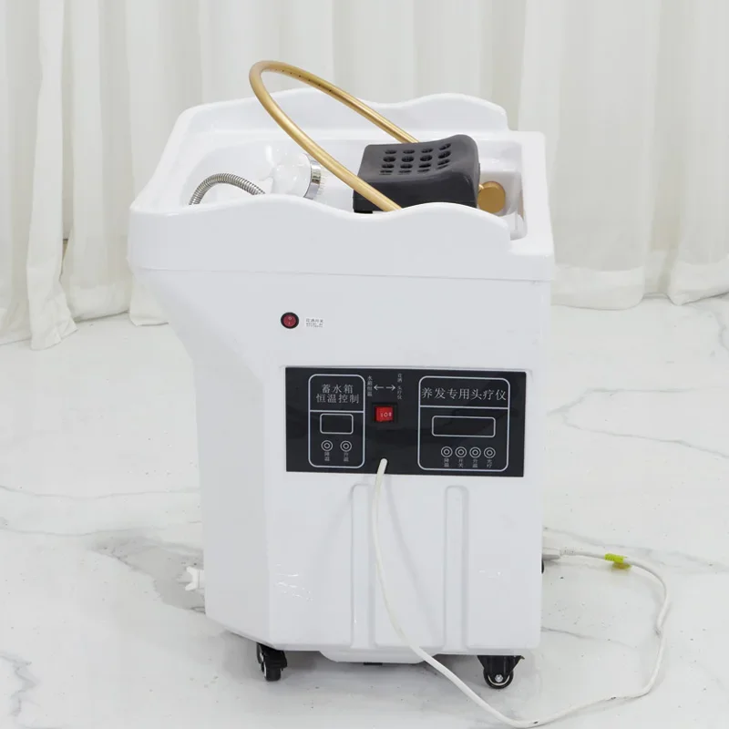 Фото masażem dedykowane wezgłowie Spa Salon Przenośny prysznic Salon fryzjerski Łóżko szamponowe Wysokiej klasy umywalka Lavatorio Cabelo Spa Furniture XR50XF №3