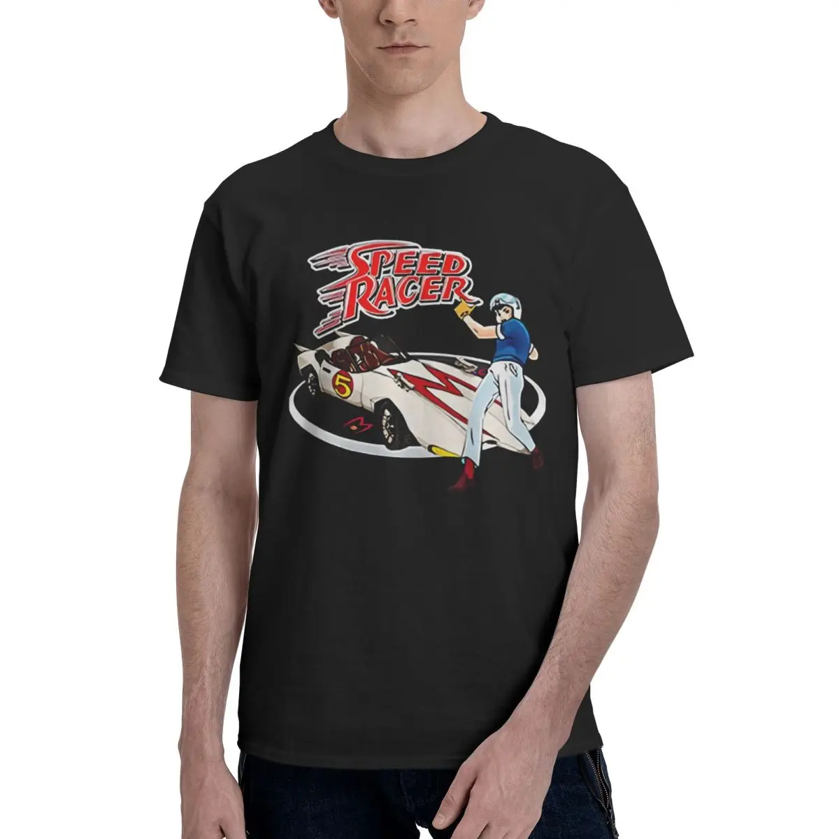 Speed Racer, дизайн гоночного автомобиля, 100% хлопок, повседневная дышащая удобная дизайнерская одежда в стиле манга, мужская мужская одежда
