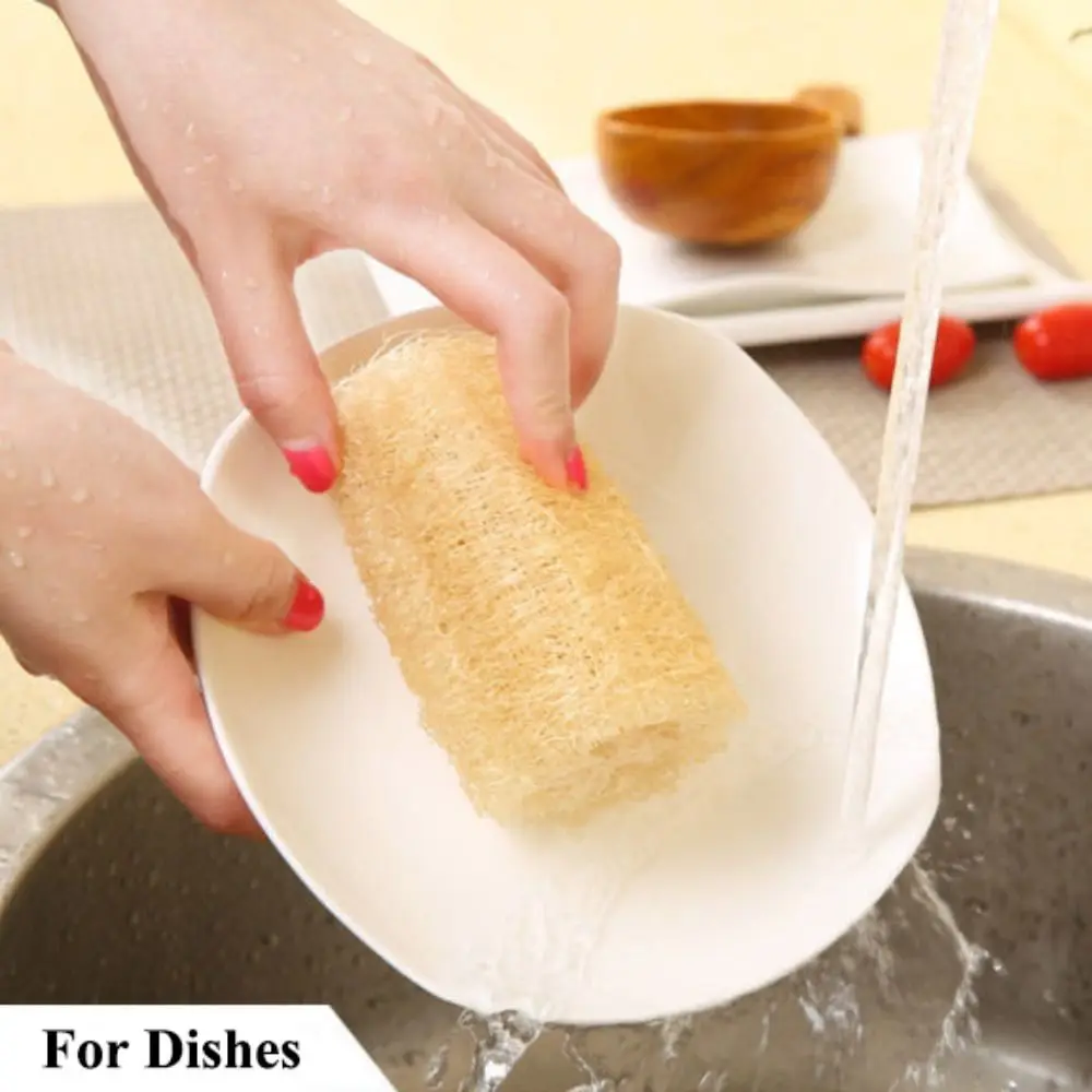 Фото Натуральная губка Loofah Luffa с антипригарным покрытием, экологическая губка для растений и душа, длинная хорошо впитывающая способность, полотенца для посуды, для ванной и кухни №2