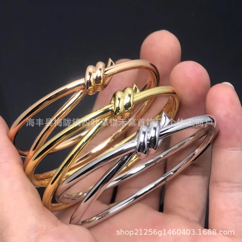 VGold Edition THomeknotTwisted String Глянцевый браслет Женский трансграничный витой браслет с бабочкой Tik Tok Live Stream Wholesa