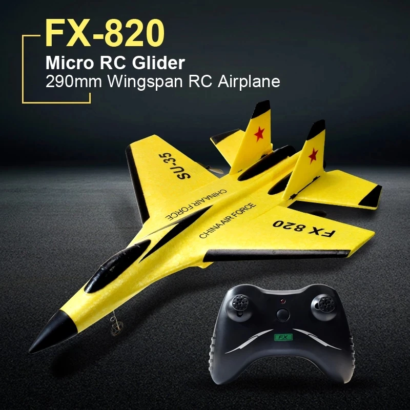 Фото SU-35 Радиоуправляемый самолет 2,4G FX820 Самолет с дистанционным управлением со светодиодной подсветкой Фиксированное крыло Летающая модель самолета EPP Foam RC Игрушки Детский подарок №2