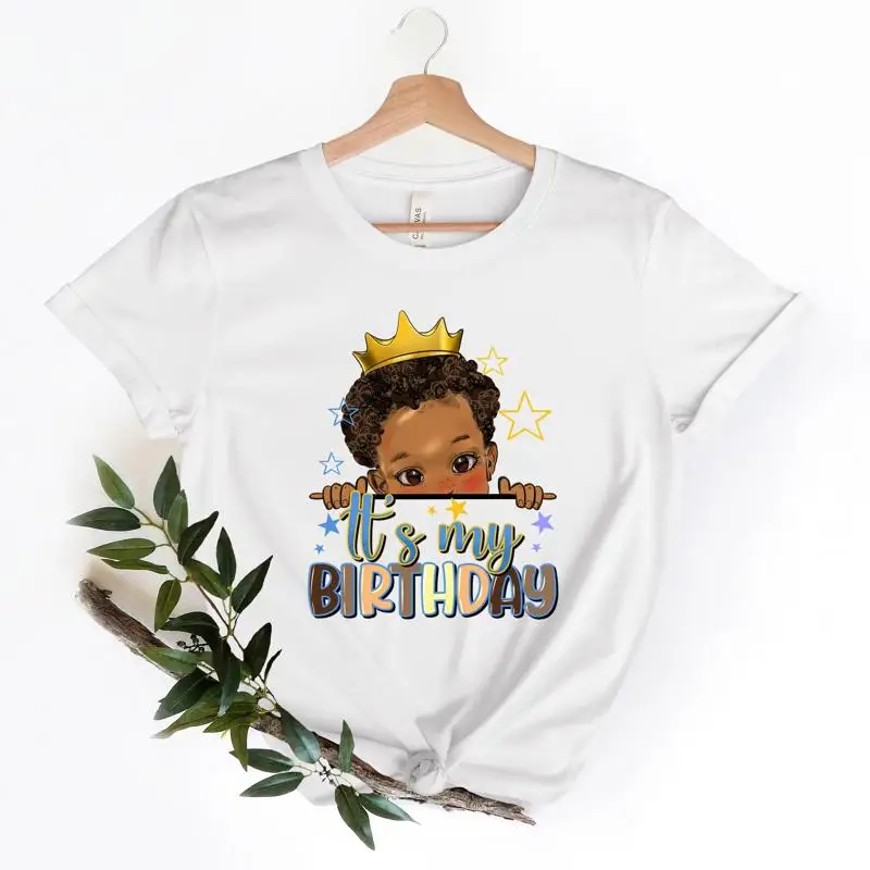 Футболка для мальчиков на день рождения It's My GifT Cute HearT афро peekaboo черная
