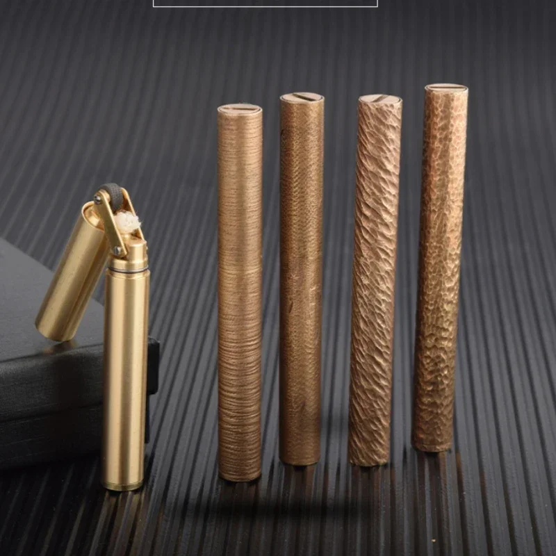 Забавная тонкая керосиновая зажигалка, складной медный цилиндр Nunchakus, креативные ретро портативные аксессуары для курения, гаджеты для мужчин