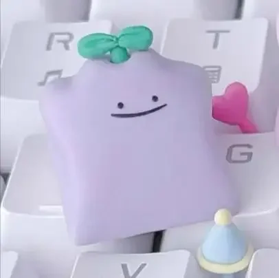 Фото PTCG Pokemon Ditto Jigglypuff Keycap Механическая клавиатура День святого Валентина Стереоскопическая клавиатура из смолы Полихромная клавиатура No 33 №4