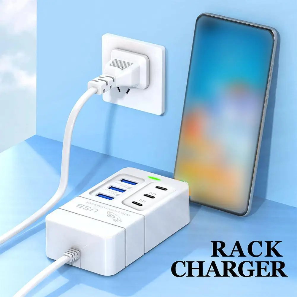 Зарядное устройство для Xiaomi Galaxy S22 S23 IPhone 13 14 15 Pro M7C5 с 6 USB-портами
