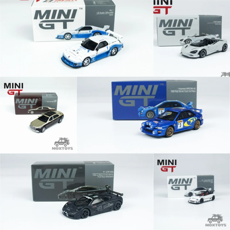 Литая под давлением модель автомобиля MINI GT 1:64 RX7 / Impreza WRC98 / 750S / S680 / AZ-1 / F1 GTR