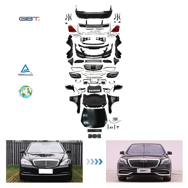 Комплект для переоборудования ZAIQU Mercedes S W221 в W222 MBH, модель внешнего бампера, фары, обвес для Benz S Class W22 2008-2012 гг.