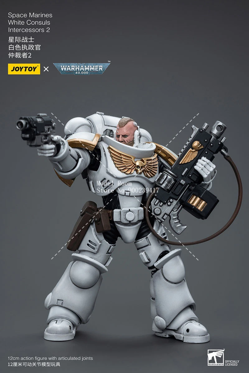 Фото JOYTOY 1/18 космическая морская пехота, белые конпусы, капитан Messinius, интерcessors, экшн-фигурка Warhammer, 40K, игровая модель солдата №5