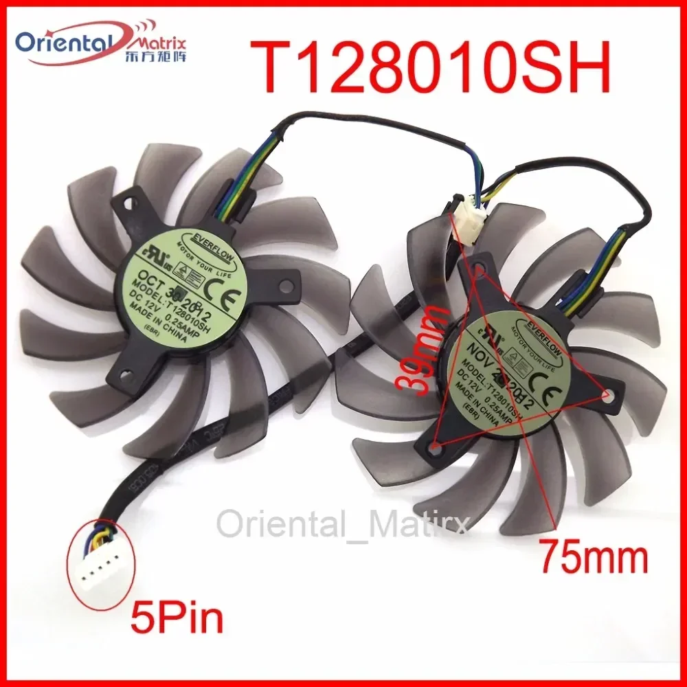 Т 128010 SH DC DC12V 0,25A 75 мм 5-проводной 5-контактный для ASUS R9 270X HD7970 GTX770 DirectCU II Вентилятор видеокарты 5-контактный (art.: 3920cd3ecb7db) - 3920cd3ecb7db
