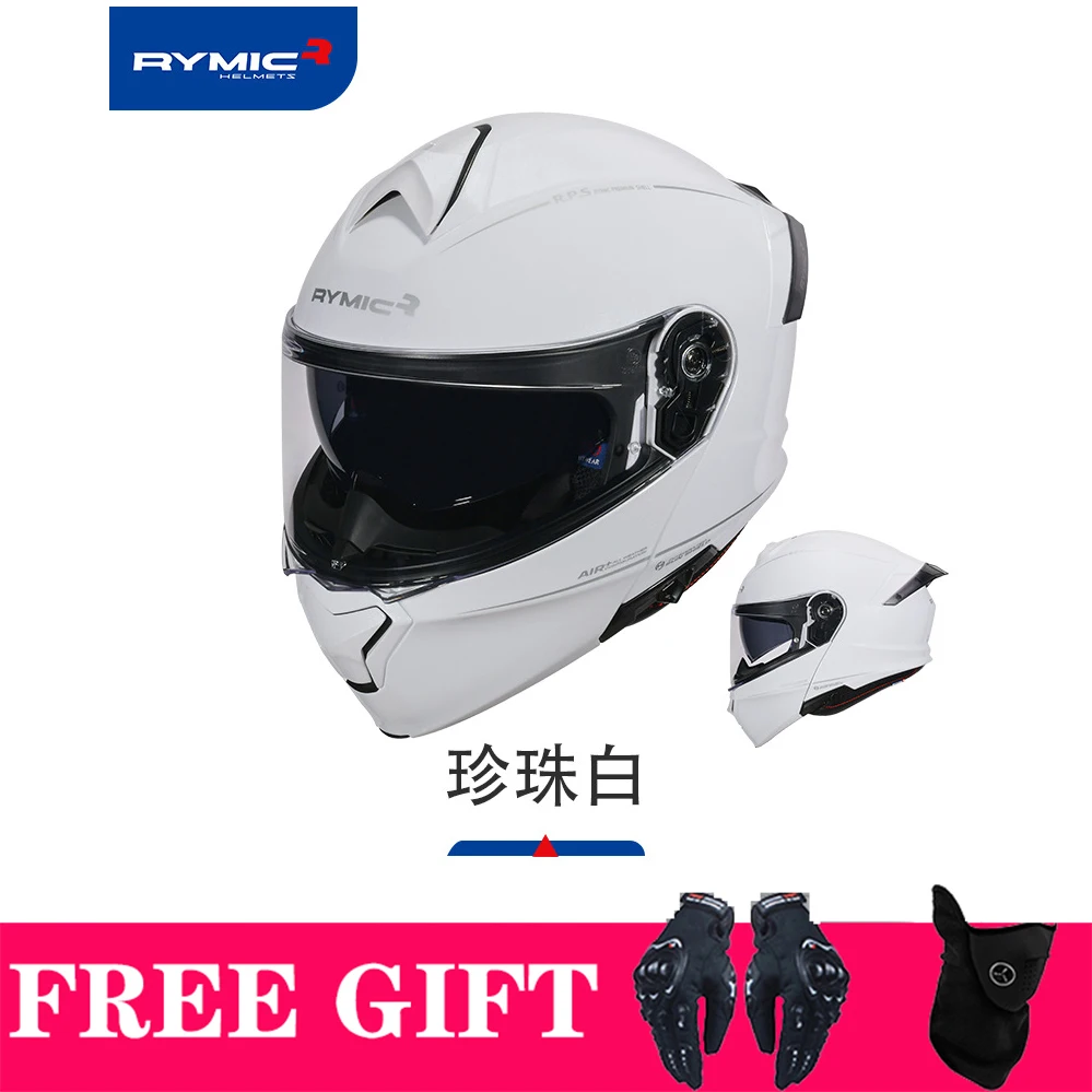 Высокое качество RYMIC Casco мотоциклетный шлем с открытым лицом анфас модульный безопасный шлем с двойными линзами для мужчин и женщин в горошек