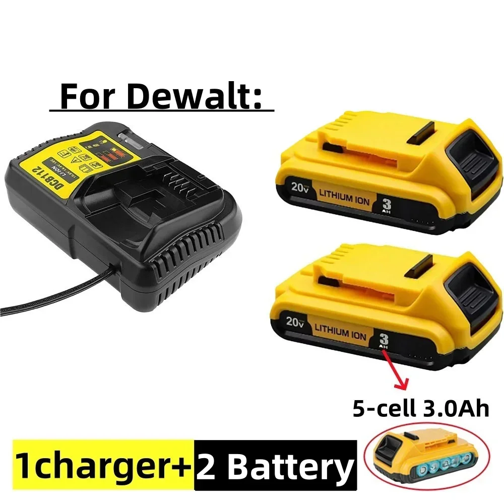 Фото Подходит для DeWalt 18 В/20 В 3 Ач DCB203 Замена литий-ионного аккумулятора DCB206 DCB205 DCB204 DCB200 Аккумулятор для электроинструмента №2
