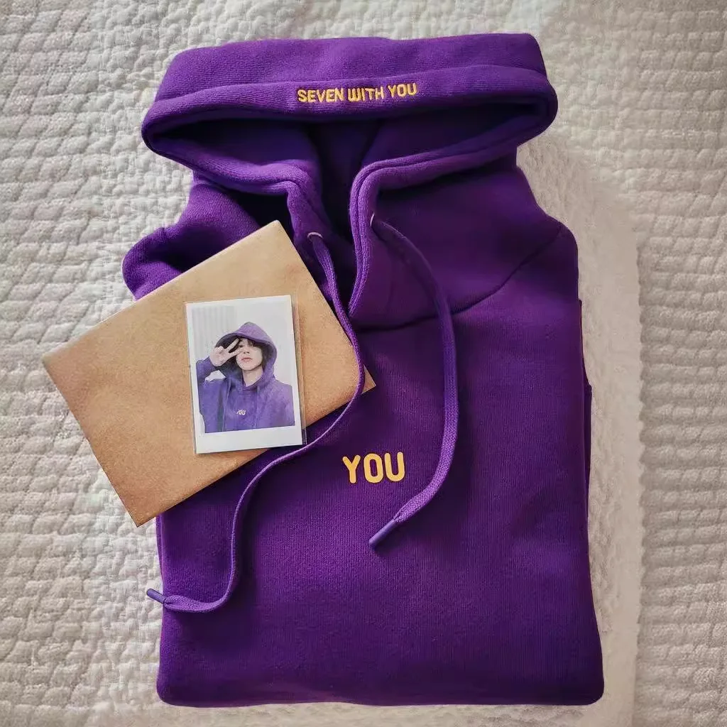 Оригинальная толстовка со скидкой с принтом Seven With You 13 You Never Walk Alone Digital File Jimin Merch For Fans Card Фиолетовая толстовка