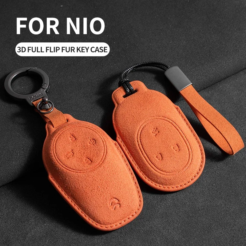 Чехол с 3D-футляром и меховым ключом для Wei Lai NIO ET5 ET7 ES7 EC7 ET5 ES7 EC7 ES6 ES8 EC6 ET7 EP9 Smart Key Shell Автомобильные аксессуары