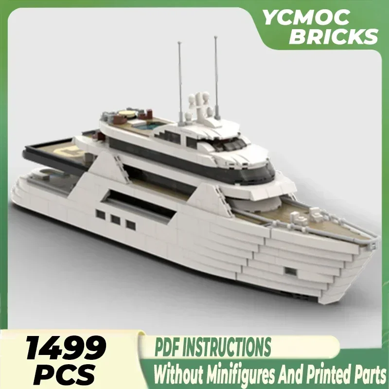 Moc строительные кирпичи военный транспортный корабль модель Mega Yacht технология модульные блоки подарки рождественские игрушки наборы «сделай сам» сборка