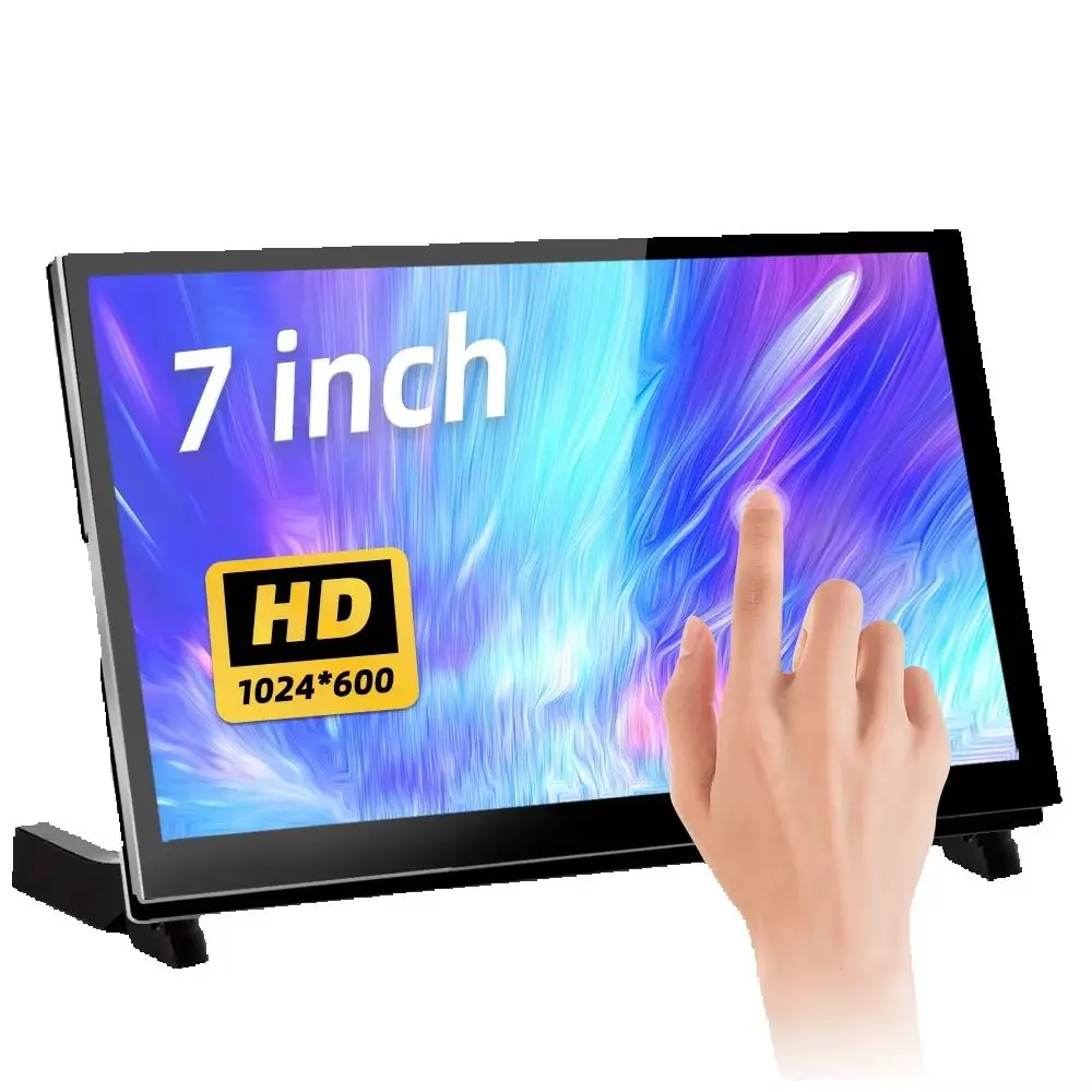 Raspberry Pi 5 7-дюймовый сенсорный экран IPS 1024x600 HD ЖК-дисплей HDMI для Raspberry Pi 4B 3B + OPI 5 AIDA64 ПК