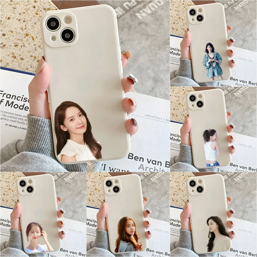 Чехол L-Lim Y-Yoona для телефона Iphone 11 13 14 Pro Max X Xr Xs Max Se2020 12mini, Белый Чехол
