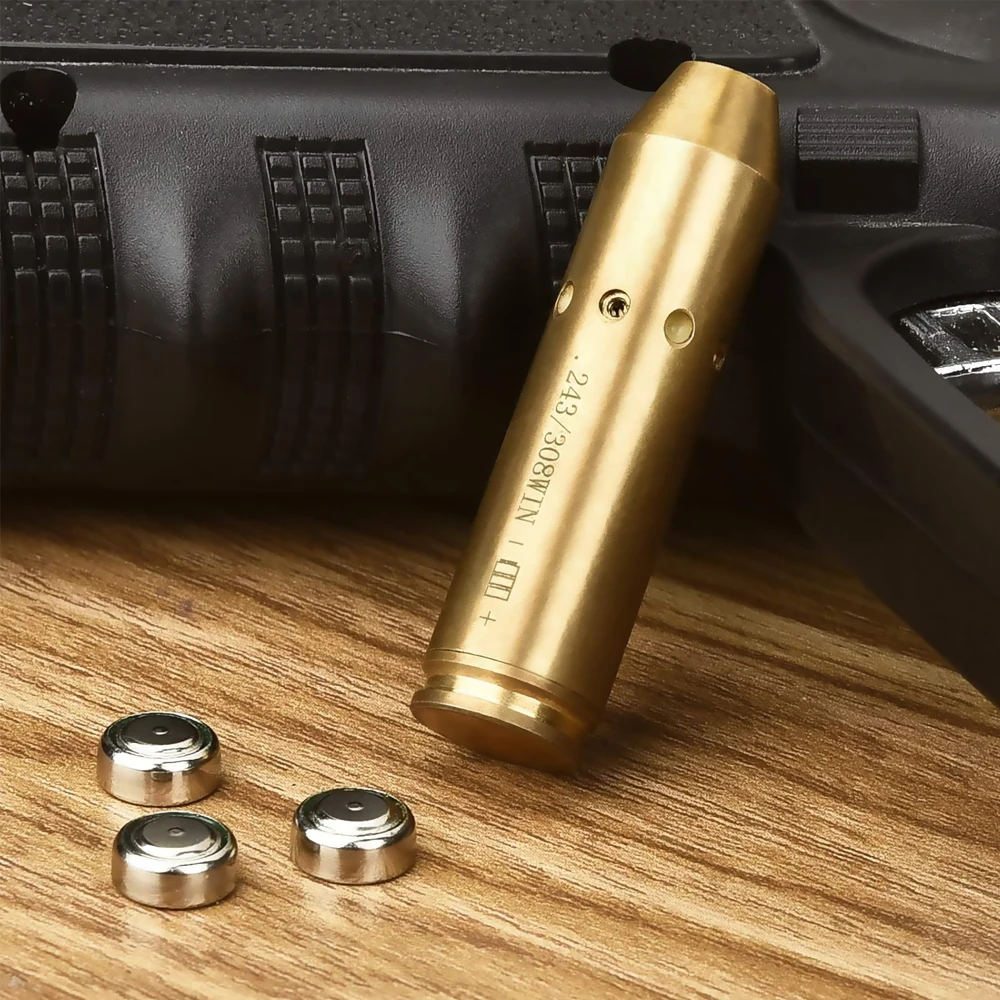 Фото 243 308WIN Прицел Тактический Red Dot Boresighter Красный лазерный прицел с батарейками Прицел с нуля Коллиматорный картридж Boresighter №5