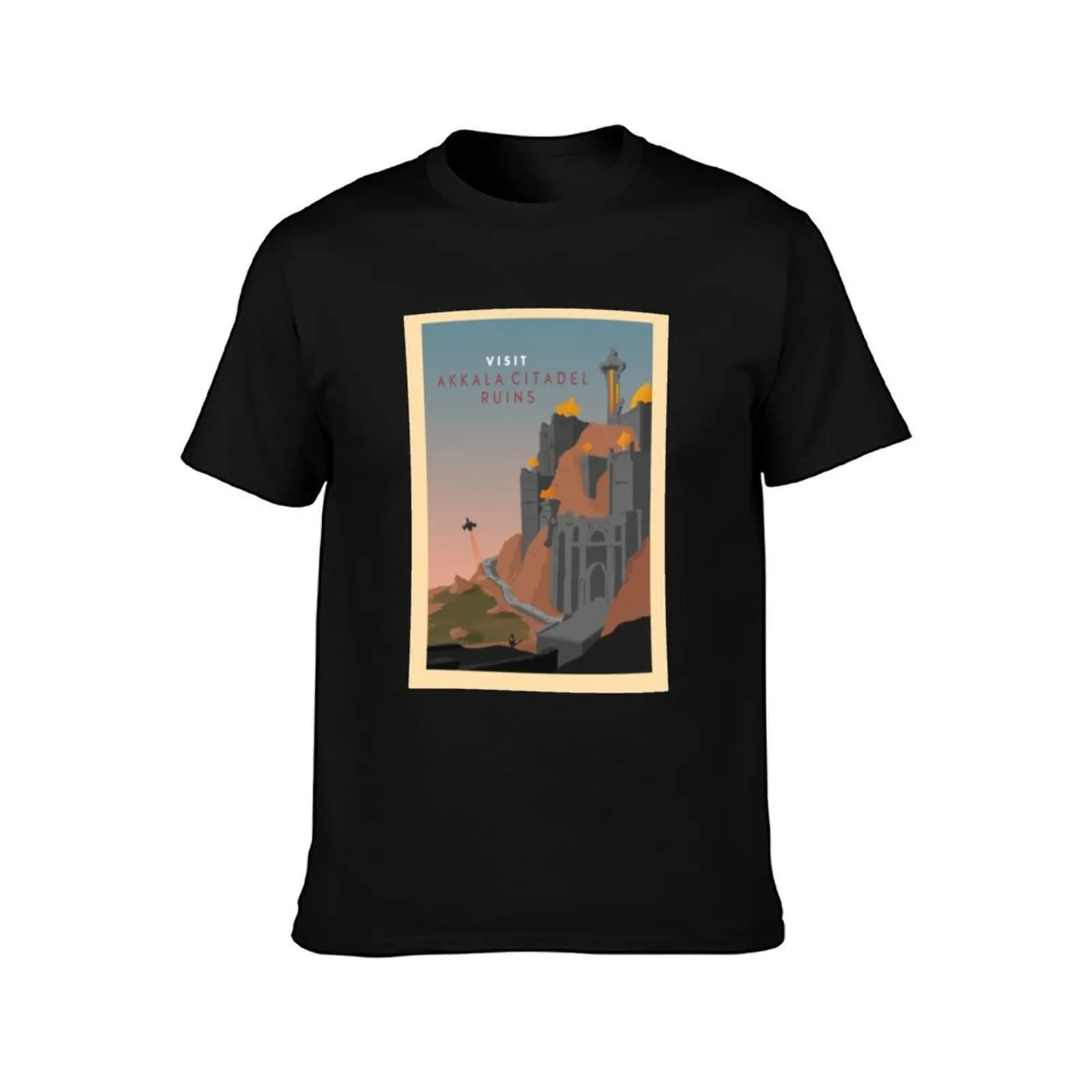 Фото Citadel Minimalist Akkala Travel T-Shirt Футболка Руины-мужские рубашки Стиль для футболки мужская повседневная футболка с принтом Visit №2