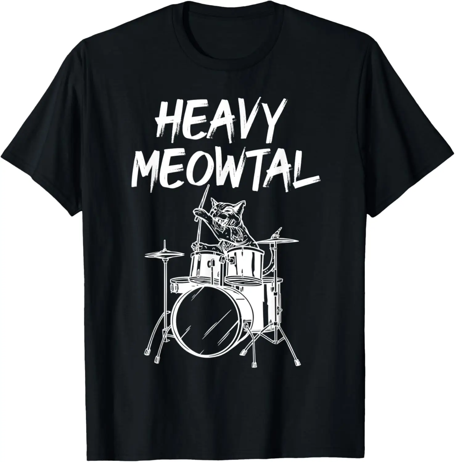 Heavy Metal Headbanger, барабанщик, игровой барабан для кошек, футболка Meowtal