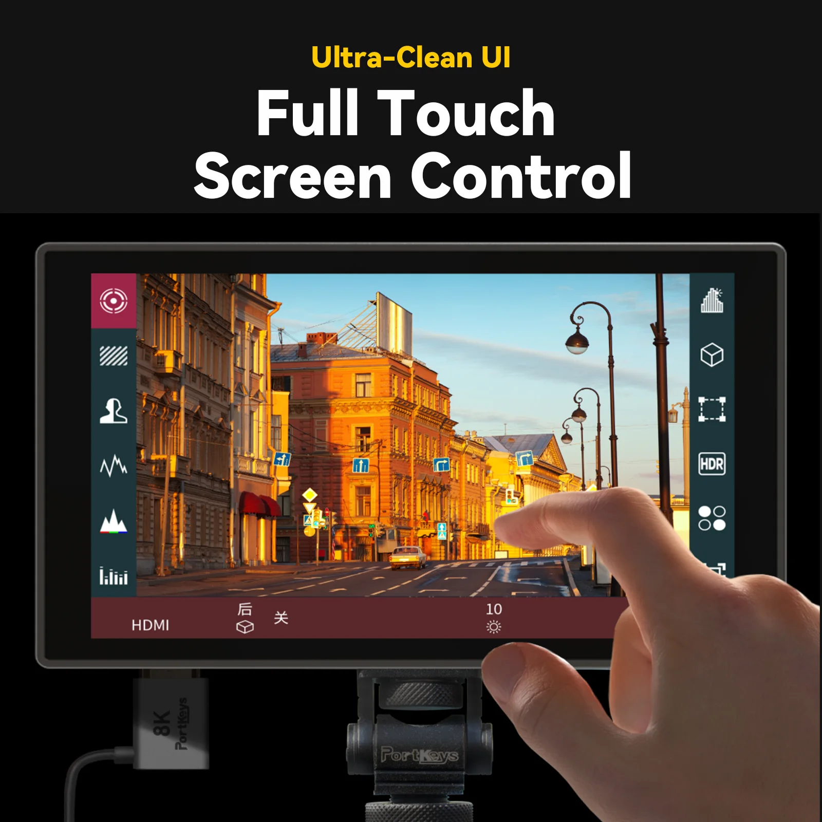 Фото Portkeys HD7T 7-дюймовый сенсорный экран для камеры, полевой монитор, IPS 4K, HDMI-совместимая профессиональная камера для студии, монитор для вещания 3D LUT №3