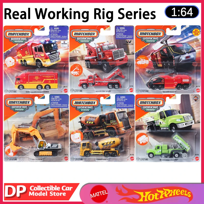 Mattel Matchbox, настоящие рабочие установочные установки, масштаб 1:64, литая металлическая модель автомобиля, грузовик-спасательный автомобиль, совершенно новый