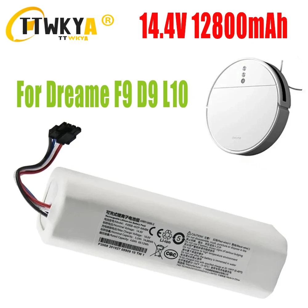 Оригинальный запасной аккумулятор для робота-пылесоса Dreame F9 D9 L10 Pro Plus RLS3 RLS5 RLS5L RLS5D, 14,4 В, 12800 мАч