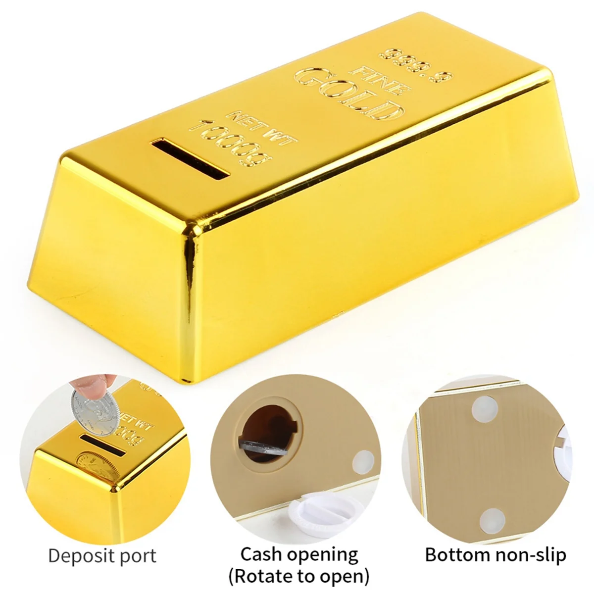 Фото AD30-Piggy Bank копилка пластиковая банка золотой стержень кирпичная копилка чехол для подарков на день рождения домашний декор №3