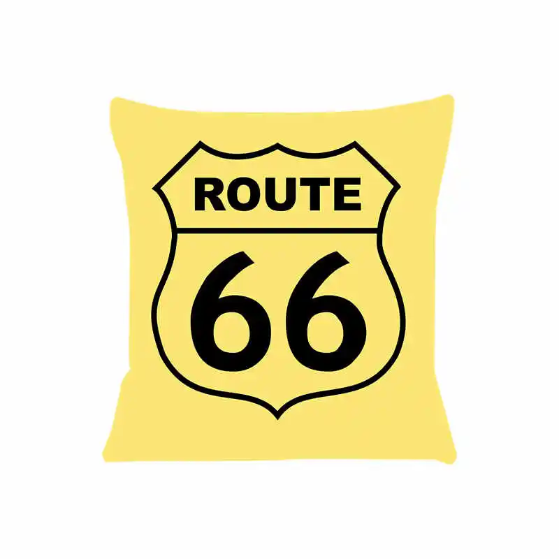Фото Чехол для диванной подушки Route 66, чехол для диванной подушки, чехол для сиденья, автомобильная декоративная наволочка 45x45 см для дома №4