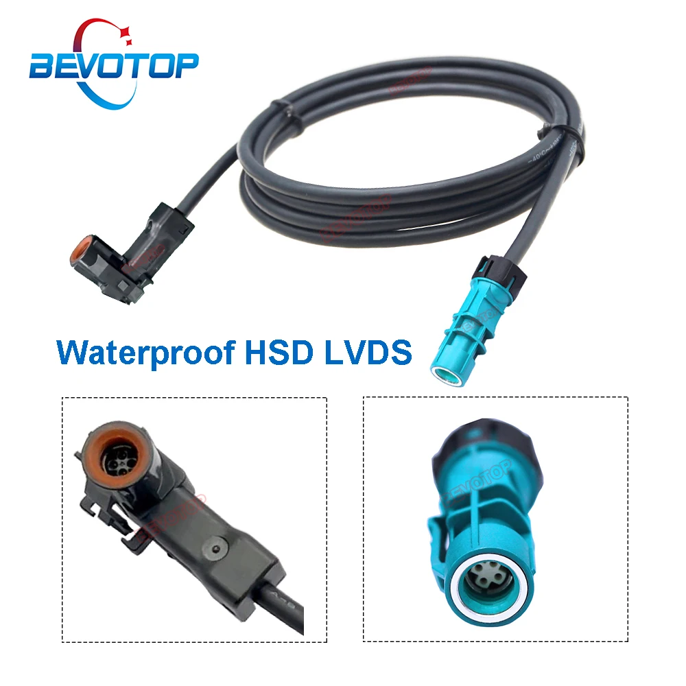 1 шт. водонепроницаемая видеолиния HSD LVDS Water Blue Z «мама» на черный «мама» под прямым углом 90 °   Джек 4-жильный жгут проводов кабеля HSD 535