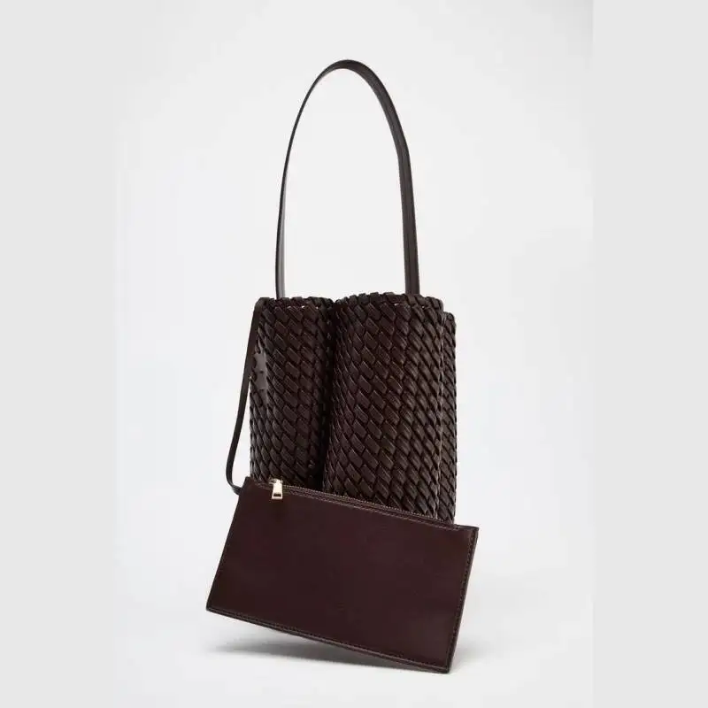 Фото СУМКА WOVEN EFFECT BUCKET, новая модная сумка-кошелек для женщин, дизайнерские маленькие сумки на плечо №2