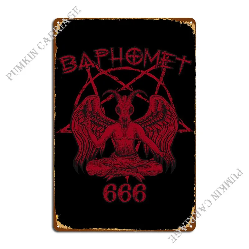 Baphomet Devil 666, металлический знак, клубный бар, Винтажный дизайн, гостиная, оловянный знак, постер