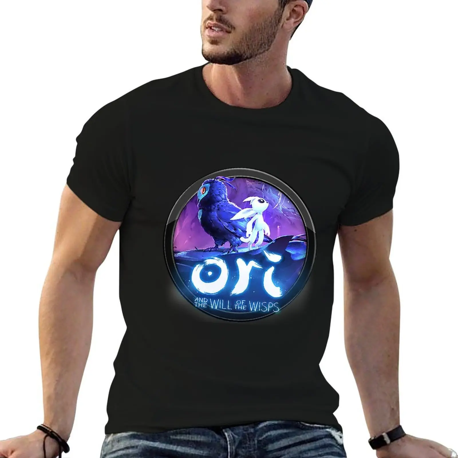Футболка ori and the will of the wisps, черная хлопковая футболка, простая мужская упаковка, мужская футболка, хлопковая футболка высокого качества