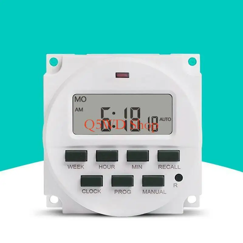 Фото Q5WD 15,98 -дюймовый ЖК -дисплей Digital Timer 12V для 7 -дневного программируемого для переключения времени TM61 №4