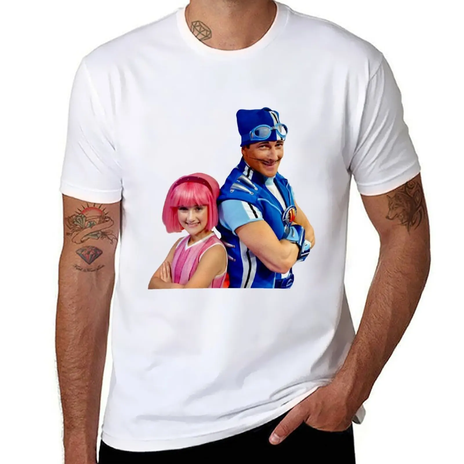 LazyTown Stephanie _amp_ Sportacus Duo Design футболка мужская футболка забавные футболки темный юмор футболка