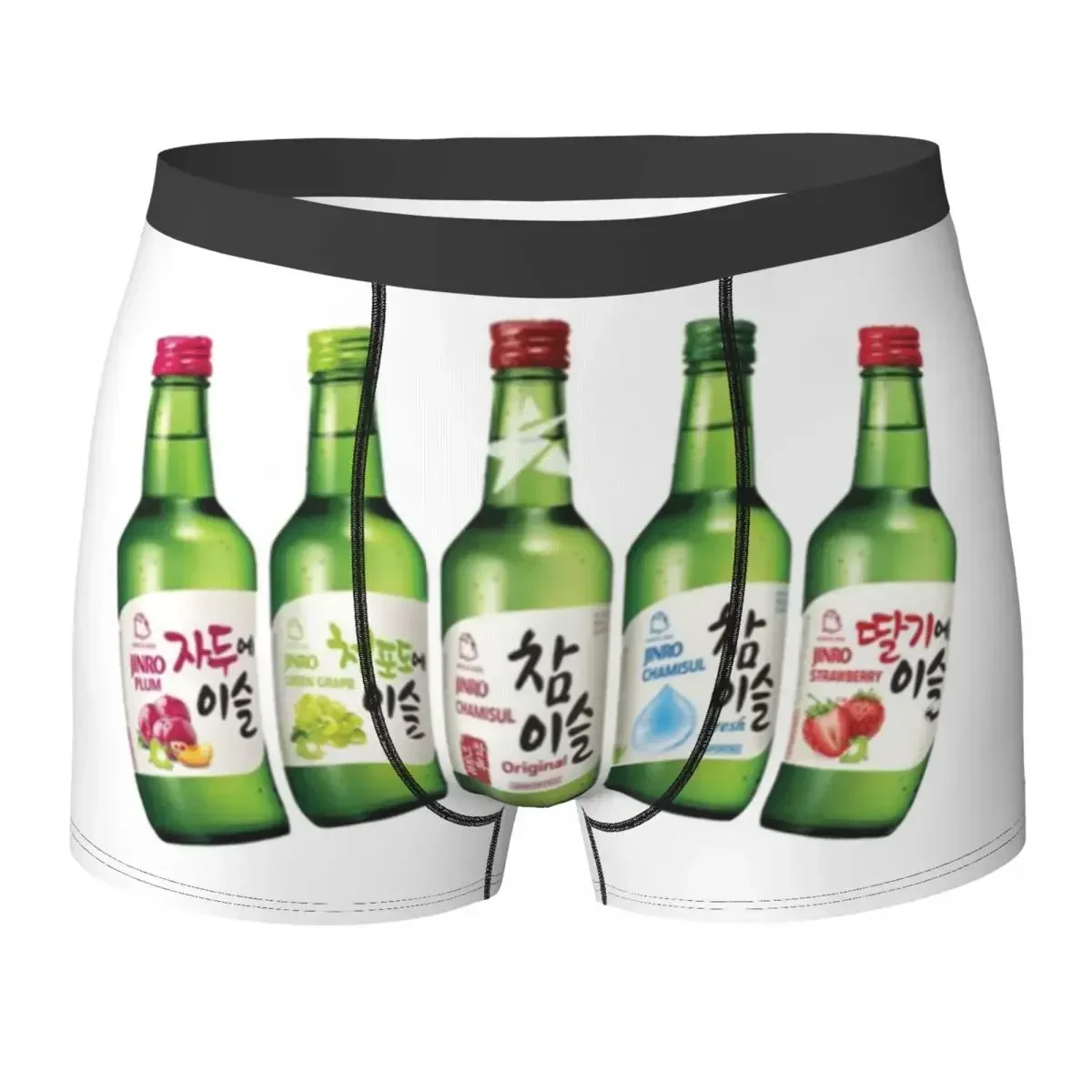 Трусы-боксеры, шорты Jinro Soju 5, вкусовые трусы, мужское дышащее нижнее белье для мужчин, подарки бойфренду Мужское нижнее белье