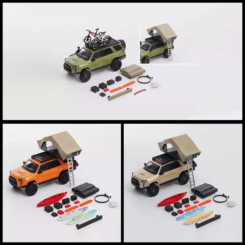 GCD 1:64 4Runner SUV Light Modification Версия из сплава Модель автомобиля для взрослых Сувенирный подарок Статический дисплей