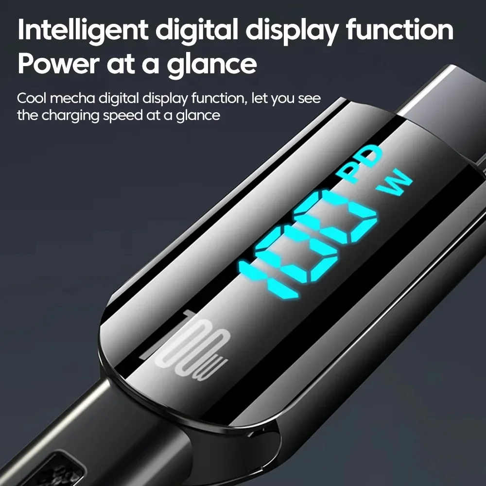 Фото USB C 100 Вт Супер быстрая зарядка Кабель для передачи данных Прочная нейлоновая оплетка Тип C Провод для зарядного устройства для Android Huawei Xiaomi Телефон Data Line №3