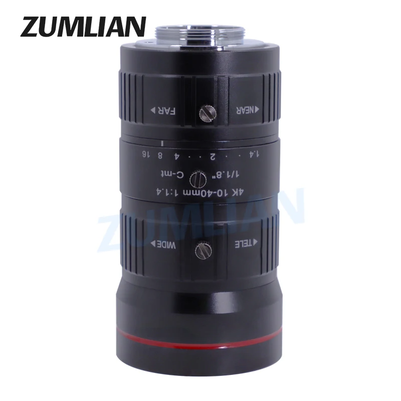 Фото ZUMLIAN 10-40 мм объектив с переменным фокусным расстоянием 1/1,8 дюйма C-Mount F1.4 CCTV с низким уровнем искажений 8MP камеры видеонаблюдения зум-объективы №3