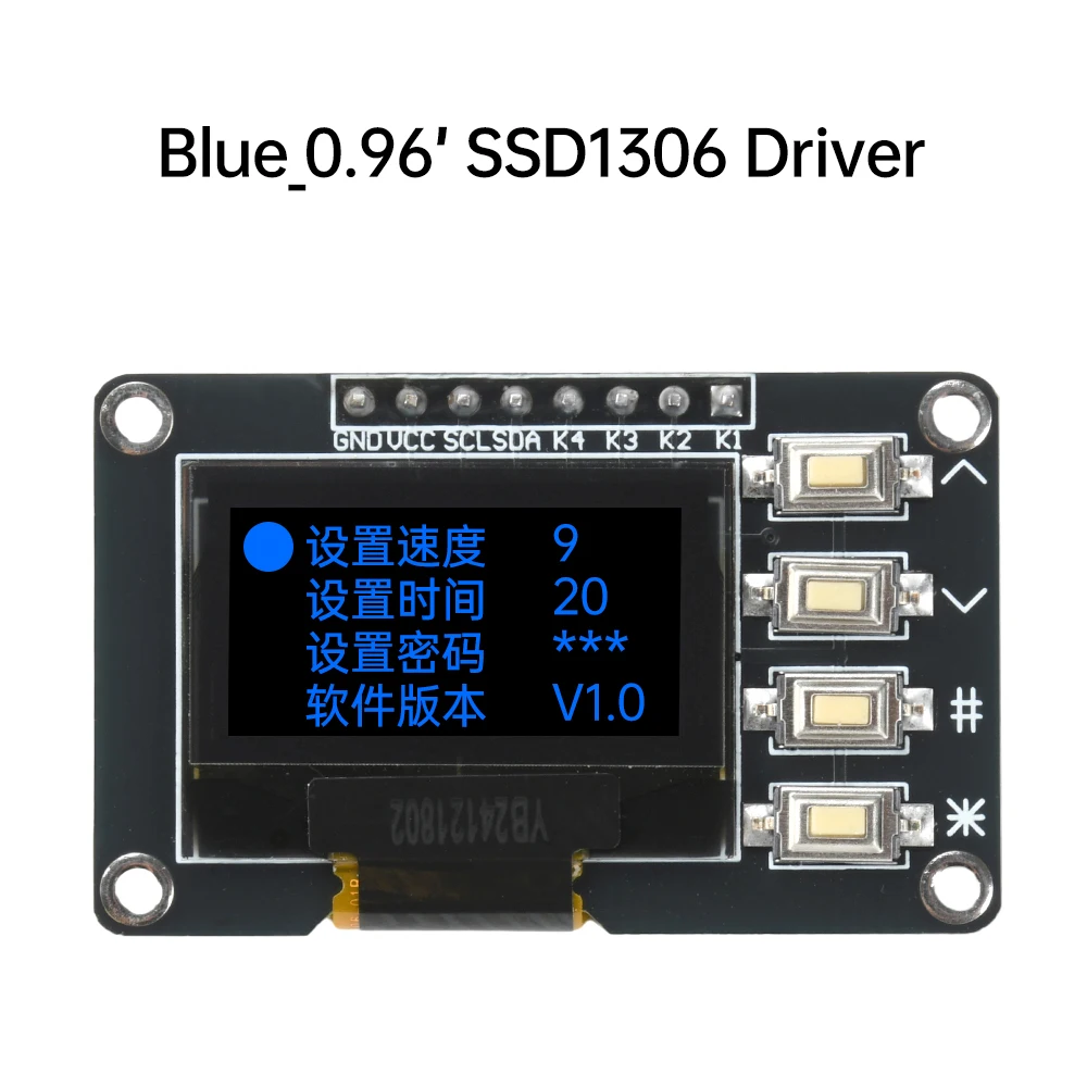 Фото 0,96-дюймовый OLED-дисплей IIC белый/синий 12864 с 4 кнопками SSD1306 SSD1315 OLED-дисплей I2C для платы ЖК-экрана Arduino №3