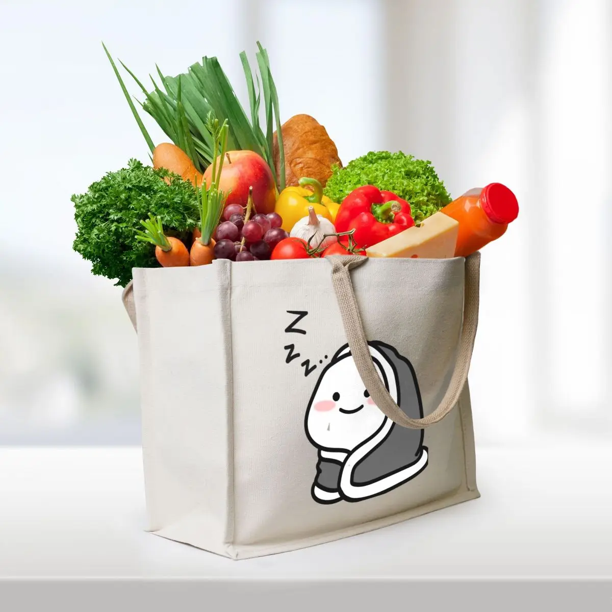 Фото Sleepy Quby Tote Bag, ручная сумка, холщовая сумка на заказ, сумки для покупок, женские сумки №3